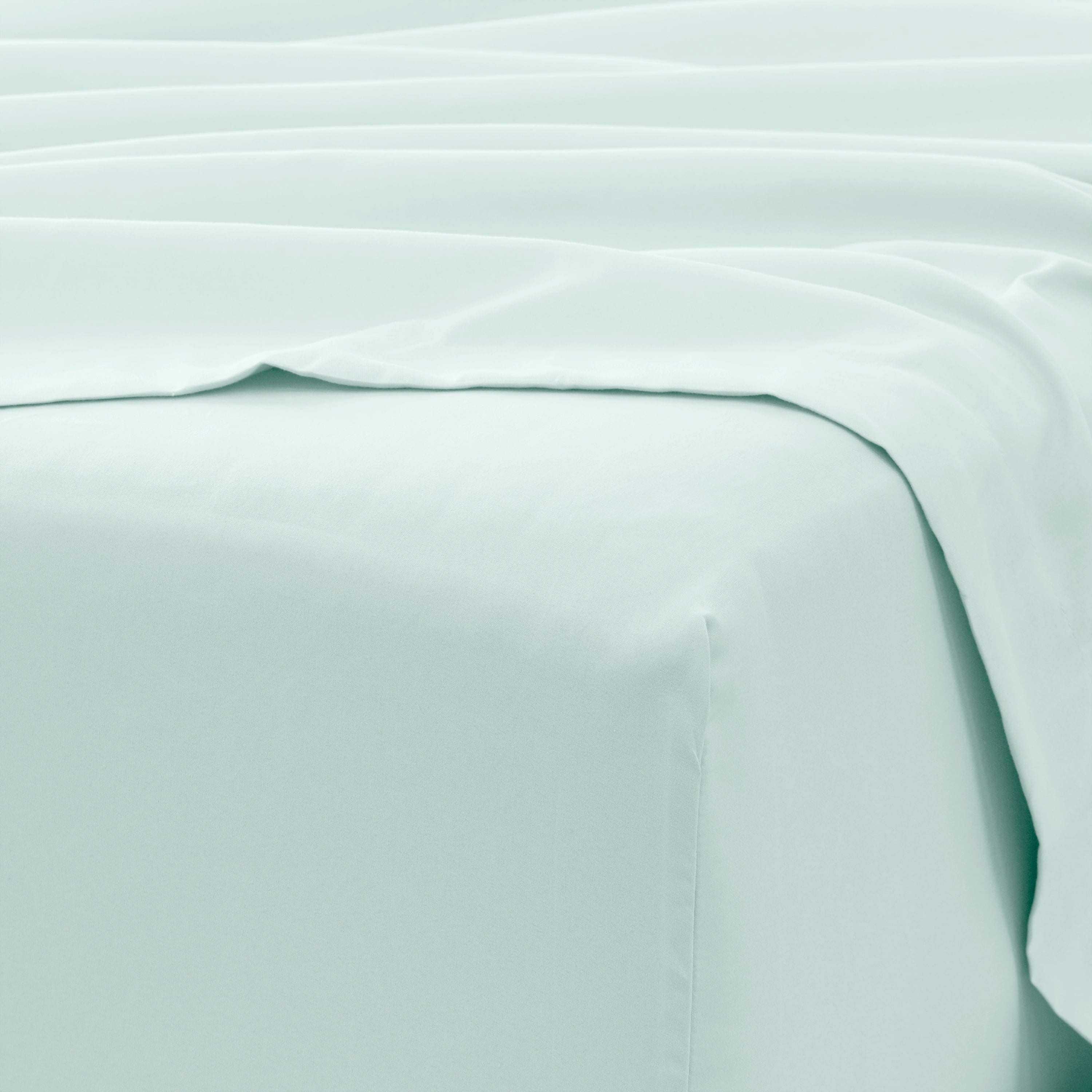 Noble Linens 4 Piece Solid Microfiber Bed Sheet Set, Mint, King