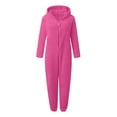 thumbnail image 4 of Rotm Women Onesie Adult Onesie Pajamas for Women, Teddy Fleece Womens Onesie Pajamas, Fuzzy Pajama Onesies for Women, Teens PJs Hot Pink,S, 4 of 5