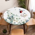 thumbnail image 5 of Green Leaves Plant Elastic Fitted Round Table Cover Butterfly Waterproof Outdoor Tablecloth for Holiday Party, Picnic, Patio & Dining Fits Tables Up to 36"-44", 5 of 8