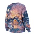 thumbnail image 5 of HELLHERO Capybara Cherry Blossom Print Pullover Tops for Women Comfy Oversized Sweater with Pocket Long Sleeve Crewneck Sweatshirt Size L, 5 of 7