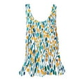 thumbnail image 1 of UPPADA Camisoles d'Été pour Femmes Col Rond Coupe Ample T-Shirts Décontractés Mode Sans Manches Vêtements de Plage Ourlet Fluide Chandails à Enfiler Hauts Plage Boho Vêtements Femmes Liquidation Vert,G, 1 of 4
