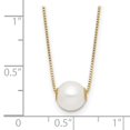 thumbnail image 4 of Auriga 14K Yellow Gold 7-8 mm Round White Freshwater Cultured Pearl Necklace for Women 18", 4 of 6