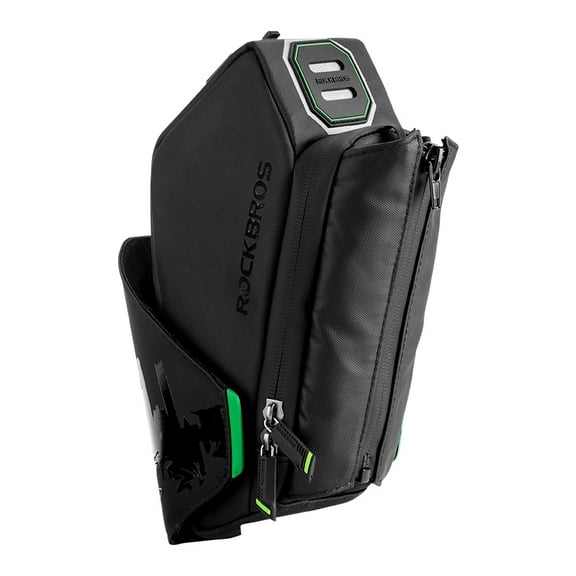 ROCKBROS Bicycle Water Bottle Tail Bag 1.5L Capacity Multi-functional Waterproof Bike Kettle Tail Bag Adjustable with Taillight