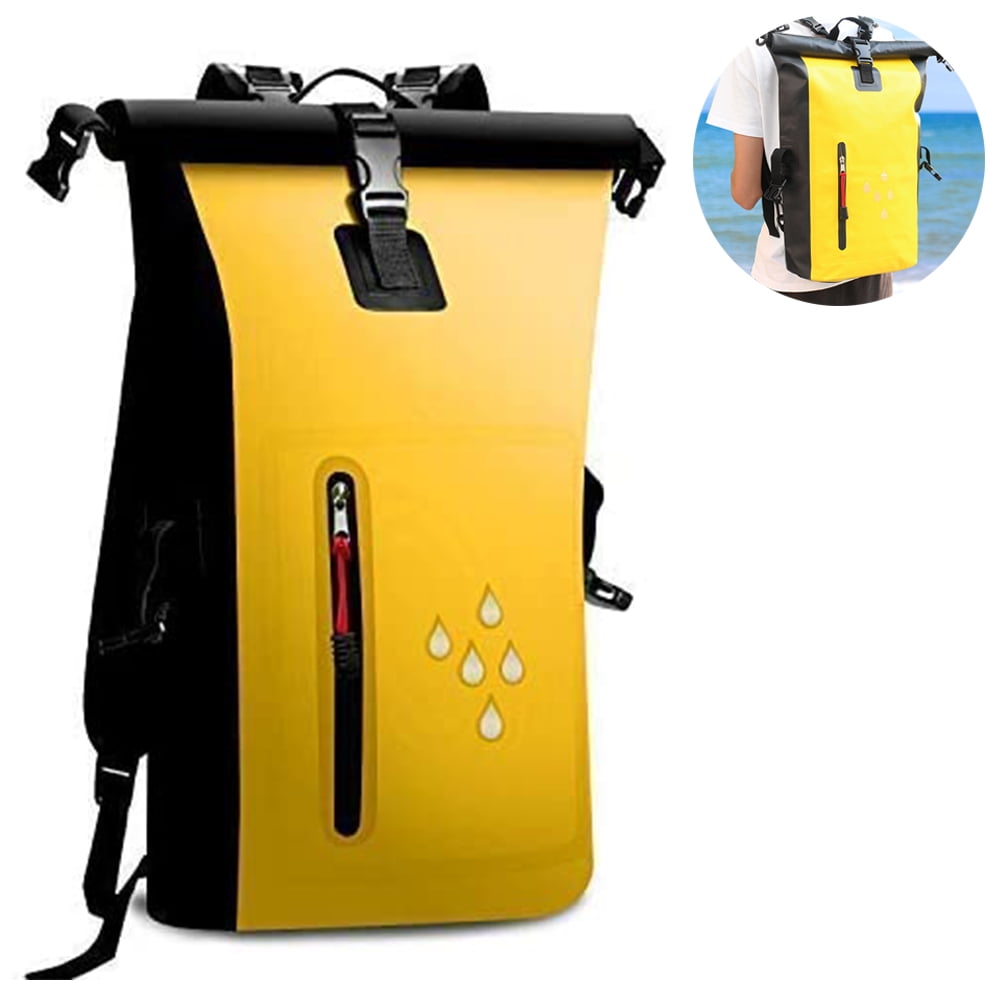 Yellow 25L Waterproof Backpack Dry Bag for Boating Canoeing Surfing Sailing 