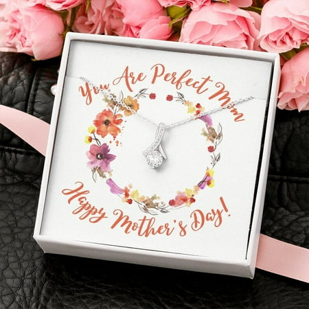 Jewelry, Necklace, Message Card, Mother's Day Gift, Floral Flowers, Alluring Beauty Necklace Gift, To Mom From Daughter Son, White Alluring Necklace