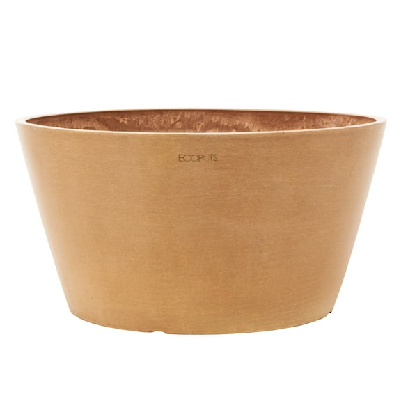 Ecopots 11.8" x 11.8" x 5.9" Round Terracotta Plastic Flower Pot with Drainage Holes