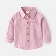thumbnail image 2 of Toddler Baby Boys Button Down Denim Shirt Boys Girls Long Sleeve Casual Cowboy Solid Color Top, 2 of 6
