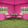 thumbnail image 6 of Miekor Furniture Outdoor 10x 10Ft Pop Up Gazebo Canopy Tent Removable Sidewall with Zipper,2pcs Sidewall with Windows,with 4pcs Weight sand bag,with Carry Bag-Magenta No.4923, 6 of 8