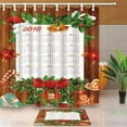 thumbnail image 1 of Calendario de año nuevo ABPHQTO Cortina de ducha 160x180 cm con felpudo Alfombras de baño 40x60 cm, 1 of 1