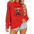 thumbnail image 2 of Ailaofu Highland Cow Sweatshirts for Women Christmas Sweatshirts for Women Western Cow Print Shirt Country Western Sweatshirt, 2 of 6