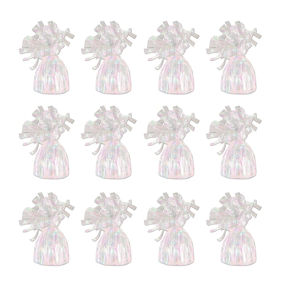 Beistle 50804-OP Opalescent Metallic Wrapped Balloon Weights (Pack of 12)
