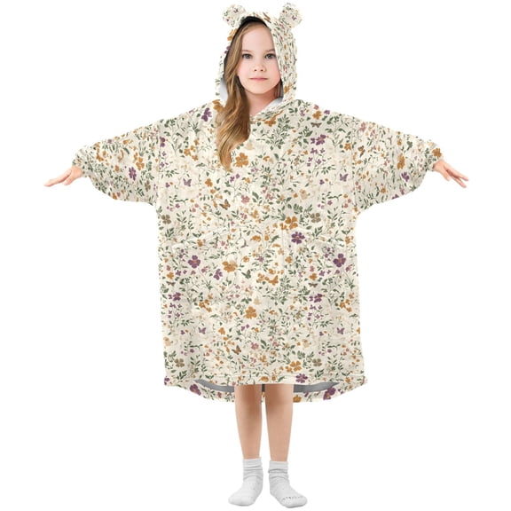 Wearable Blanket Hoodie Oversized Blanket Hoodie for Boys Girls Teens 3-14YR A Variety Of Flower