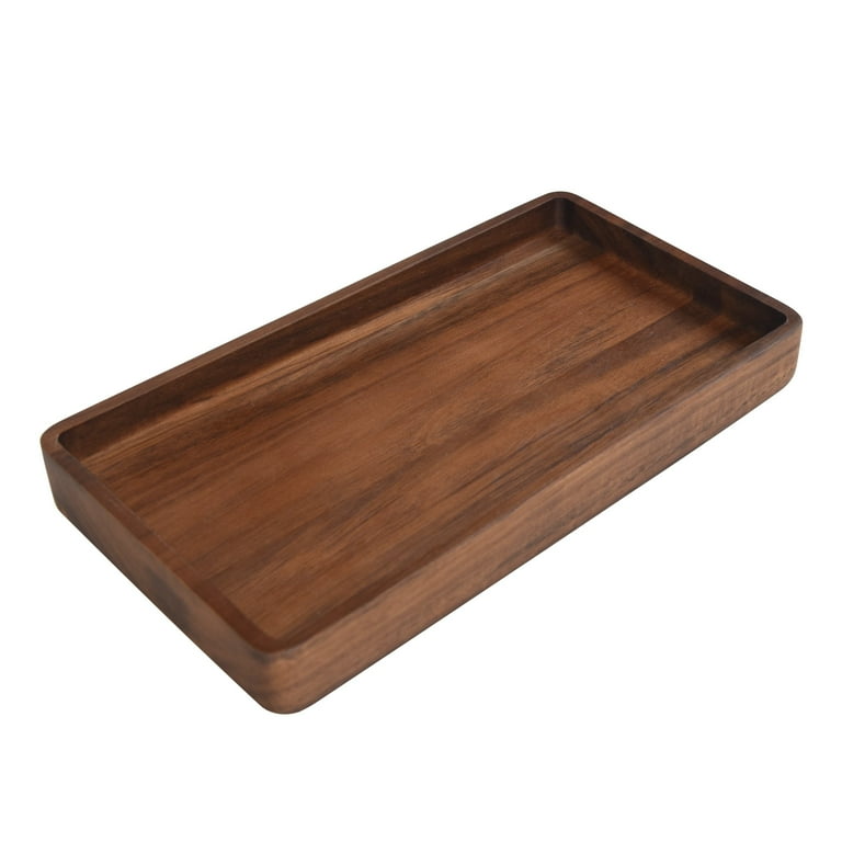 3 pack) Better Homes & Gardens Acacia Wood Tray Organizer, Walnut