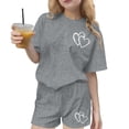thumbnail image 1 of Ensemble Deux Pièces pour Filles, Haut à Manches Courtes et Short, Col Rond, Tenue d'Été Décontractée avec Petits Imprimés, 1 of 8