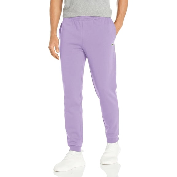 Men's Lacoste Purple Tapered Fit Fleece Trackpants - 8/3XL