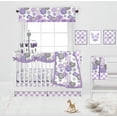 thumbnail image 3 of Bacati - Watercolor Flowers Purple Gray Musical Baby Crib Mobile, 3 of 9