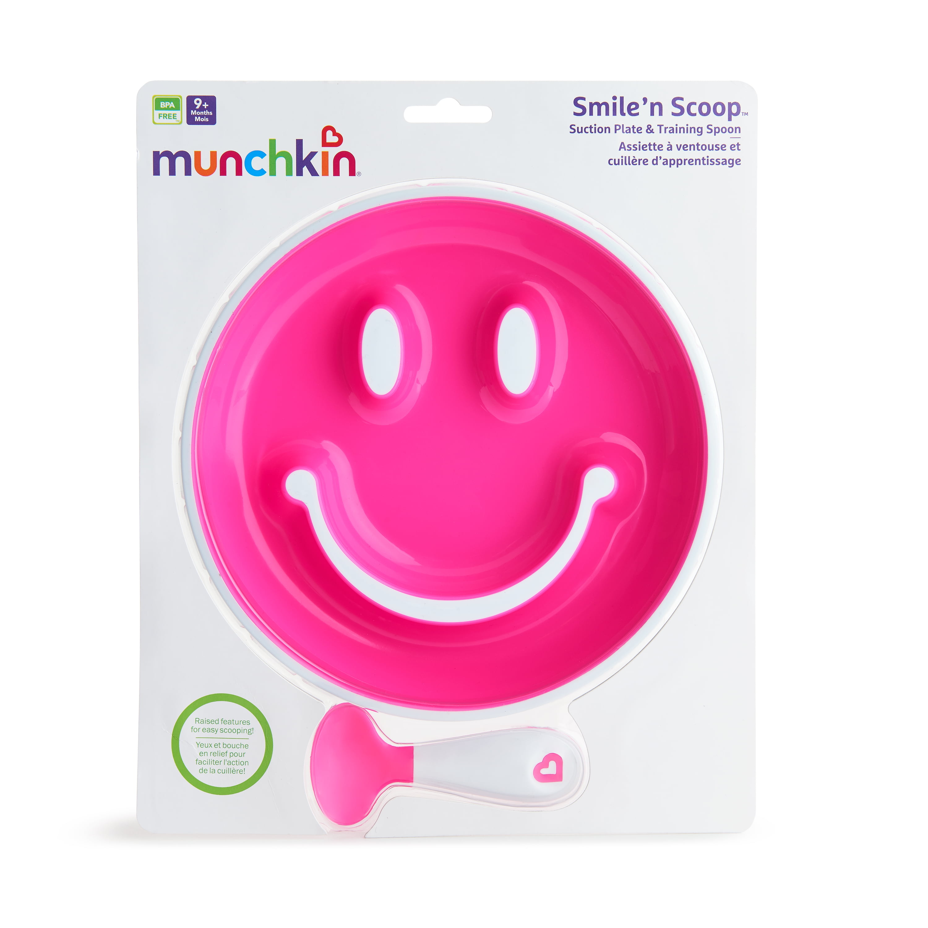 Munchkin Smile n Scoop Suction Training Plate and Spoon Set Yellow 