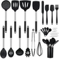 thumbnail image 1 of Juego de utensilios de cocina, juego de utensilios de cocina de silicona de 17 piezas, espátula resistente a los arañazos y al calor con ganchos de 15 piezas, color negro Vhermosa YQ-0944, 1 of 7