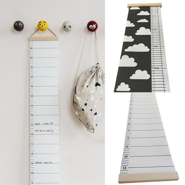 Flmtop Nordic Enfants Hauteur Règle Toile Suspendu Croissance Graphique Enfants Chambre Décoration Murale