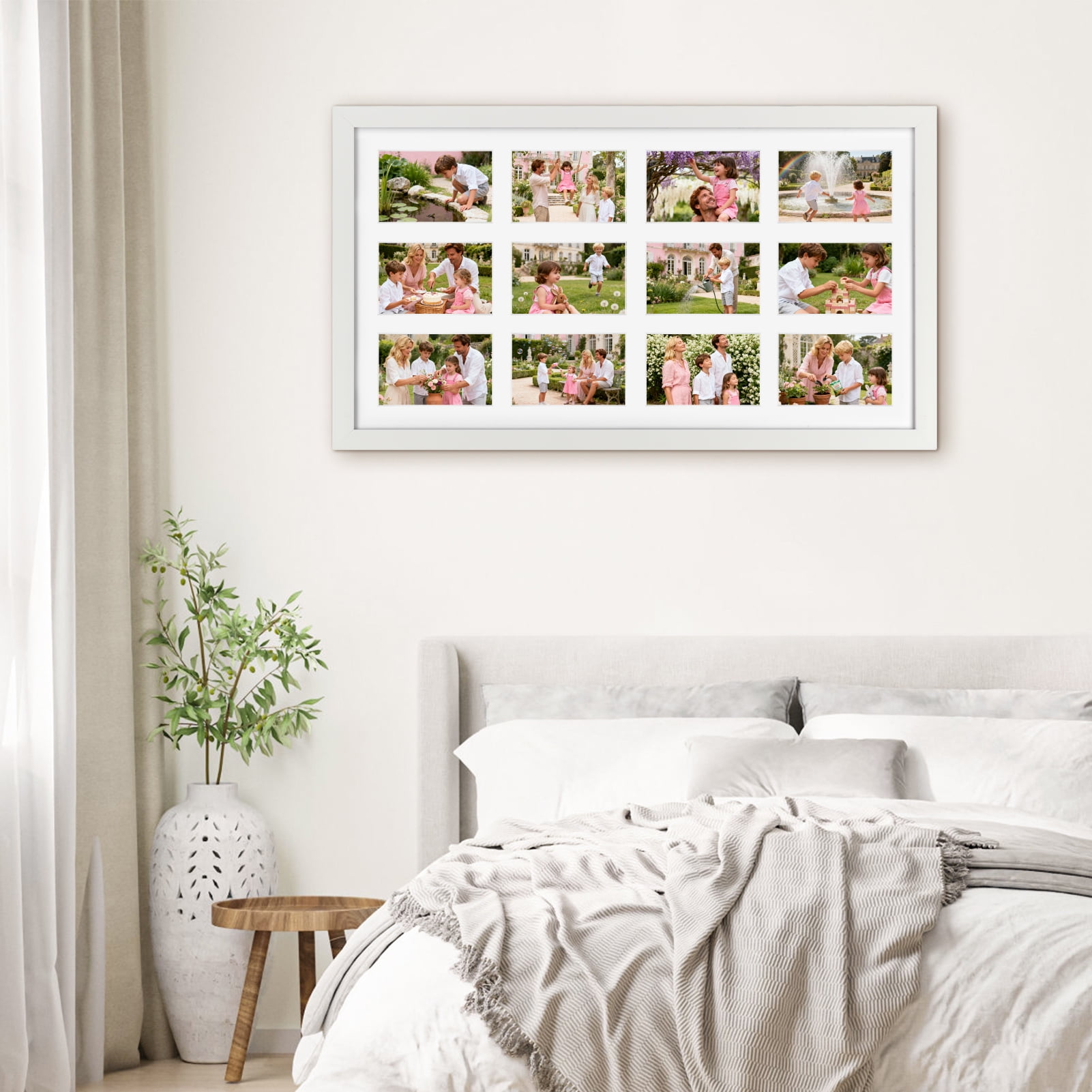12 Opening 4x6 Collage Picture Frames,  White Photo Frames for Gallery Wall, Set of 2