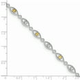 thumbnail image 2 of Primal Silver Sterling Silver Rhodium-plated Citrine Diamond Bracelet, 2 of 5