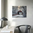 GOSMITH Red Covered Bridge in The Winter in Adamsville, Quebec, Canada