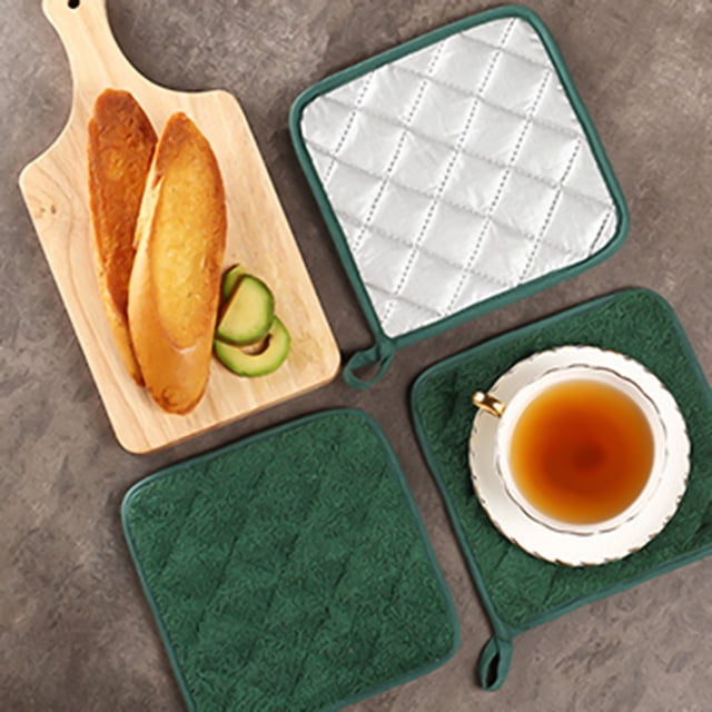 2Pcs/Set Pot Holder for Kitchen Pocket Pot Holder Set Cotton Heat Resistant Potholder Terry Cloth Coaster Kitchen Hot Pad Trivet