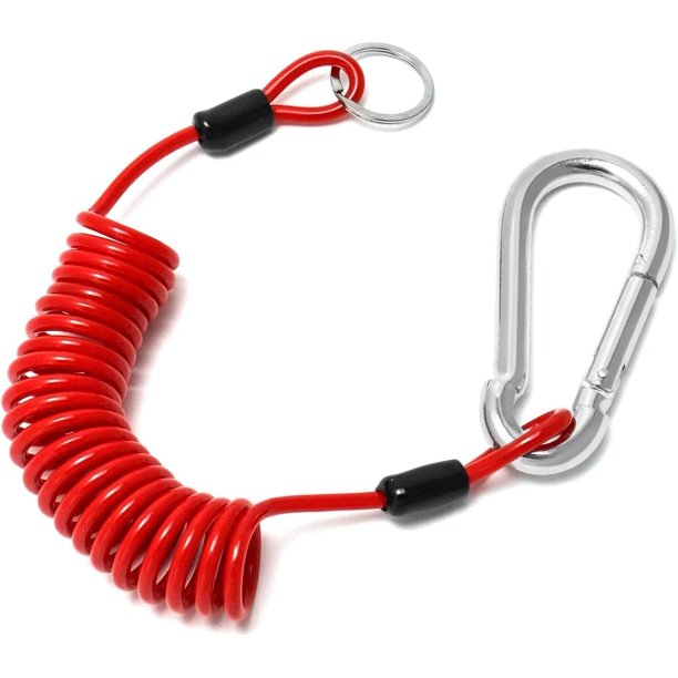 EEBBL Accesorios de remolque de remolque de viaje en espiral de alambre de acero resistente de 6 pies – Bobina de remolque de resorte de acero inoxidable que se extiende hasta 6 pies – Interruptor de