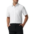 thumbnail image 5 of CAMISAS DE LINO PARA HOMBRE INSPIRE CHIC DE MANGA CORTA, CON BOTONES, CASUAL, VERANO, HAWAIANA, TALLA 2XL, BLANCA, 5 of 5