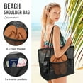 thumbnail image 4 of Beach Bag Makeup Towels Large Capacity Shoulder Bag for Picnic Camping Women Black, 4 of 7