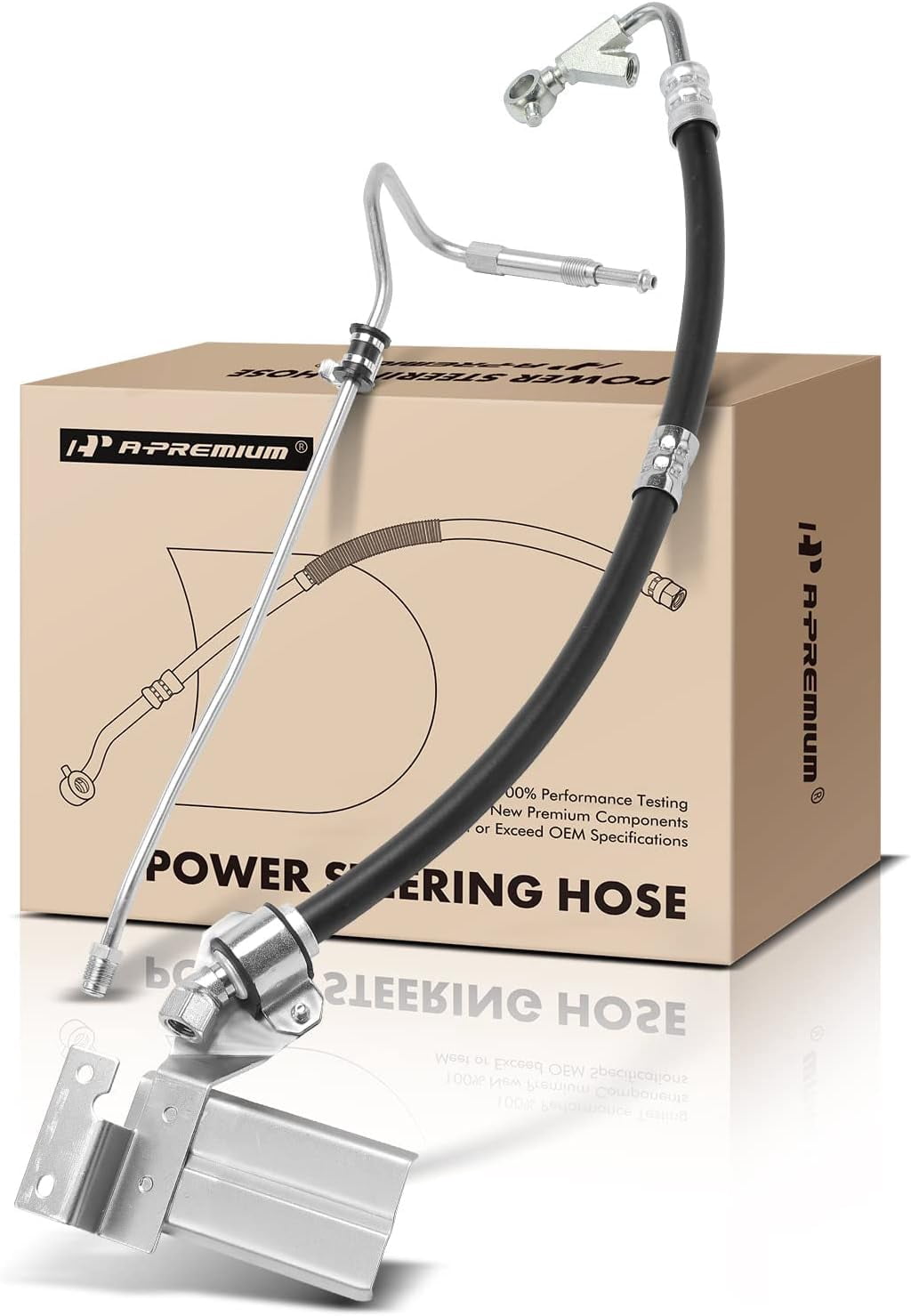 A-Premium Power Steering Pressure Hose Line Assembly Compatible with Nissan Frontier 2005-2018, Pathfinder 2005-2012, Xterra 2005-2015, 2.5L 4.0L, with O-ring & Washer, Pump To Rack