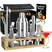 Lanney Bartender Kit, 42 Pcs Mixology Bartending Set Bar Tools with  Bamboo Stand,  Cocktail Shaker for Home Bars Party