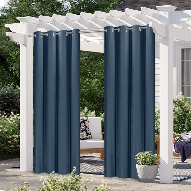 Cortinas para exteriores con pérgola, cortinas opacas para patio y exteriores, decoración exterior impermeable con protección contra el óxido