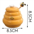 thumbnail image 4 of 2X Tarro de Miel de Colmena de CeráMica y Tarro de Miel con Cazo de Madera con Tapa Barra de AgitacióN de Miel para Suministros de Tarro de Miel Accesorios de Cocina, 4 of 5