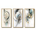 thumbnail image 2 of Designart "Mosaic Echoes in Turquoise and Gold III" Cubism Framed Wall Art Set Of 3 - Turquoise Cubism Frame Gallery Set For Office Decor, 2 of 6
