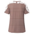 thumbnail image 4 of Camisas de Manga Corta para las Mujeres Impresión Cuello Redondo Suéter Encaje Camisa, Blusa de Verano Casual para las Mujeres, 4 of 5