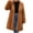 Brown, variant on Ladies Warm Faux Fur Winter Coats for Women Plus Size Womens Ladies Warm Faux Furry Long Coat Jacket Winter Solid V-Neck Outerwear