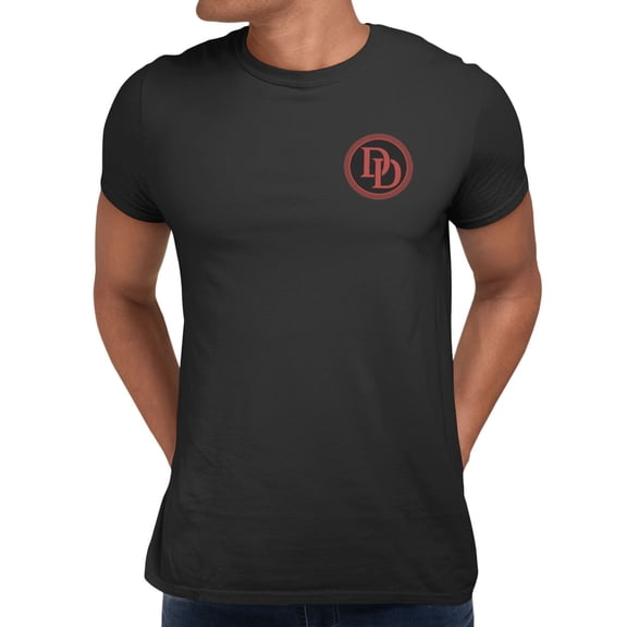 Marvel Daredevil Born Again Left Chest DD Men's T Shirt (Black, S-XXXL)