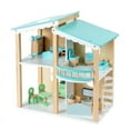 thumbnail image 3 of Wooden Dollhouse for Kids Girls, Toy Gift for 3 4 5 6 Years Old, 2 Story with 16-Piece Furnitures, Easy to Assemble Doll House Toy, Blue, 3 of 12