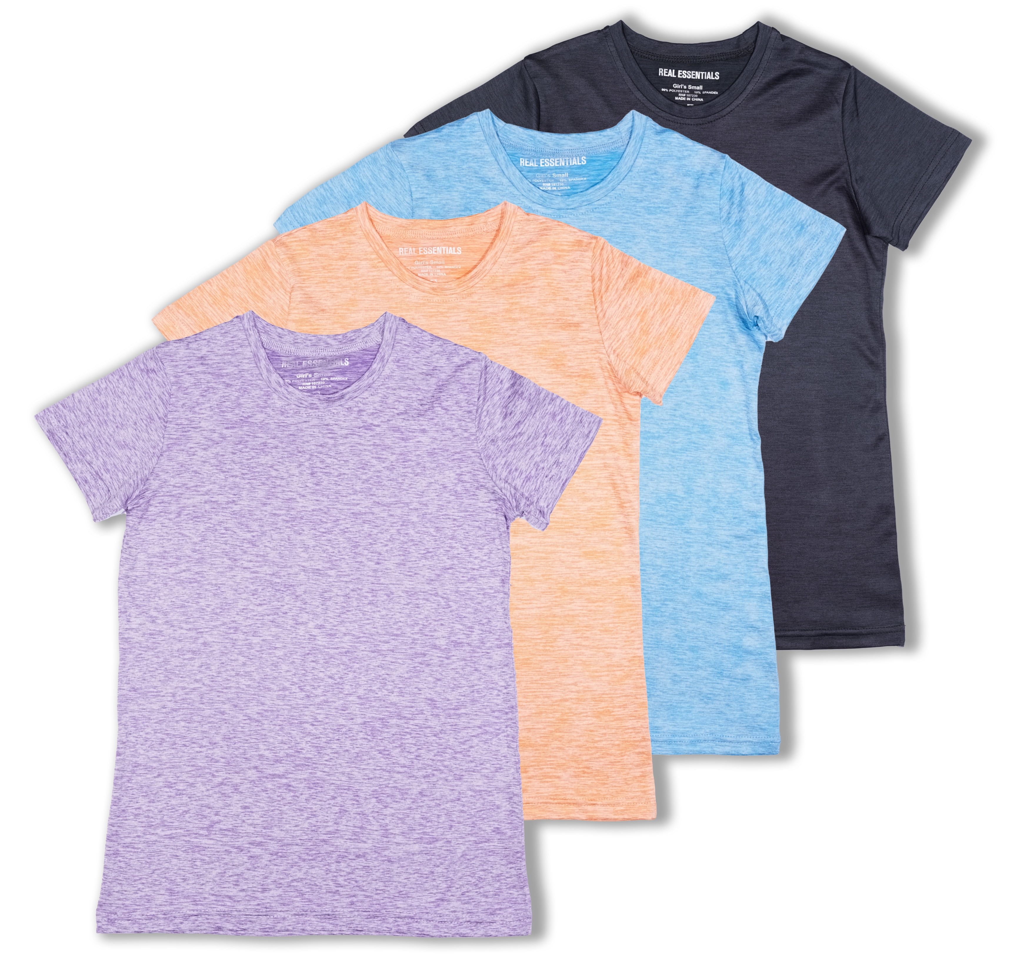 Pack of 4 Essentials Girls Short-Sleeve T-Shirts 