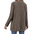 thumbnail image 5 of HUBERY Women Open Front Long Sleeve Houndstooth Plaid Print Cardigan, 5 of 6
