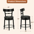 thumbnail image 7 of FDW Swivel Counter Height Bar Stool – 24.5″ Counter Height, 360° Swivel, Metal & Wood Frame, Upholstered Seat with Metal Footrest Black, 7 of 7