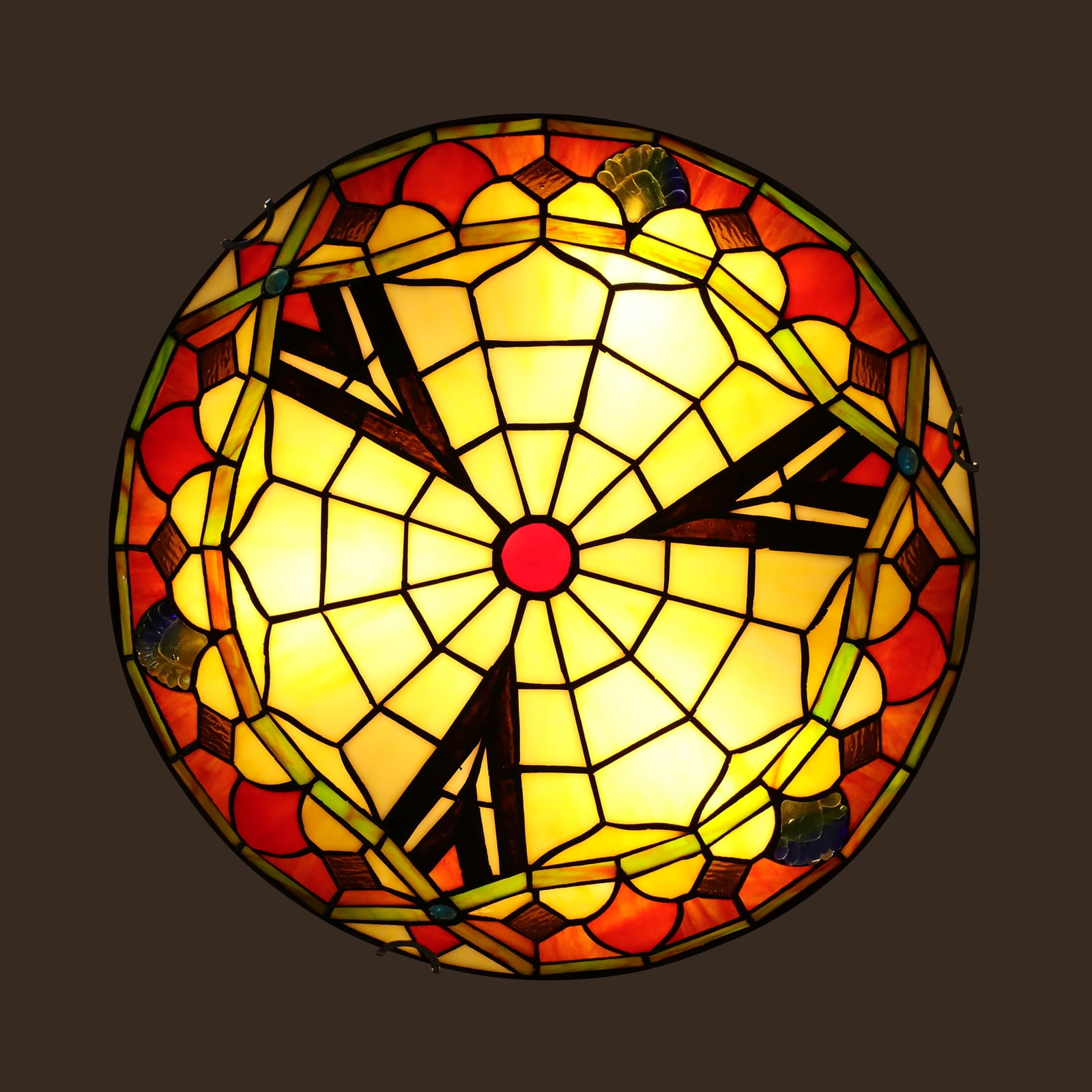 Stained Glass Ceiling Light, Ceiling Light Fixture for ‎Indoor 15.74*4.72in