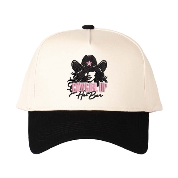 COWGIBL UP Letter Embroidered Color Block Trucker Hat Unisex Adjustable Cotton Breathable Fashion Cap for Travel Daily Wear