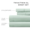 thumbnail image 6 of Breathable Cool Wrinkle Resistant Bed Sheets Set + 2 Bonus Pillowcases Mint for King Size Bedding by Comfort Canopy, 6 of 12