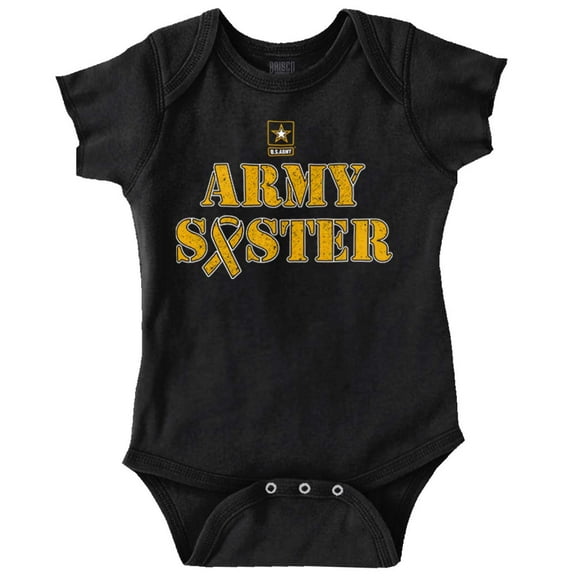 US Army Sister Military Logo Ribbon Bodysuit Jumper Girls Infant Baby Brisco Brands 12M