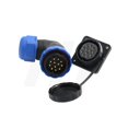 thumbnail image 1 of HangTon HE29 12 Pin Connector Right Angle Cable Plug 4-Screw Panel Socket, Circular Male Female Waterproof IP68 380V 10A, 1 of 4