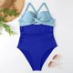 thumbnail image 3 of Gibobby Trajes de Baño Mujer Completos Traje de baño 2023 para mujer, traje de baño Sexy recortado con cintura alta, traje de baño con cordones frontales(Azul celeste,G), 3 of 4