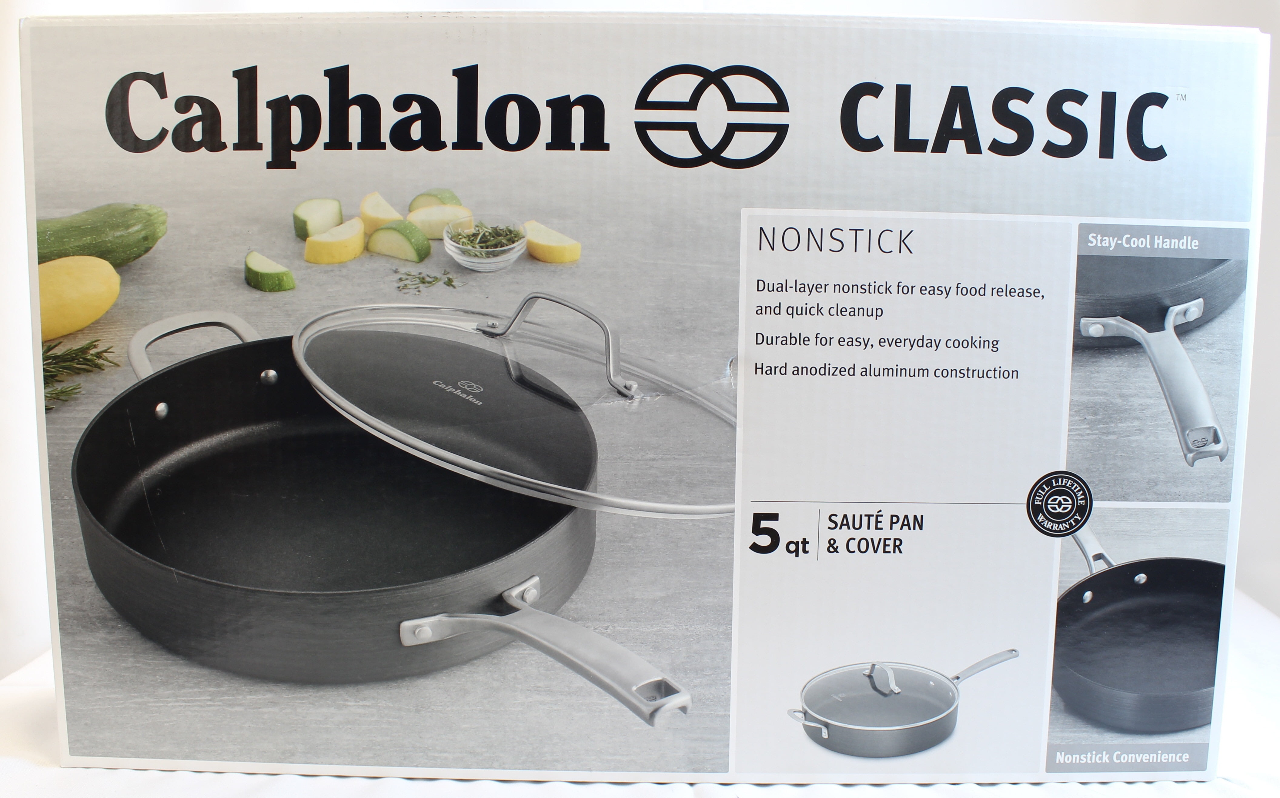 Calphalon Classic Hard-Anodized Nonstick 5-Quart Sauté Pan with Cover