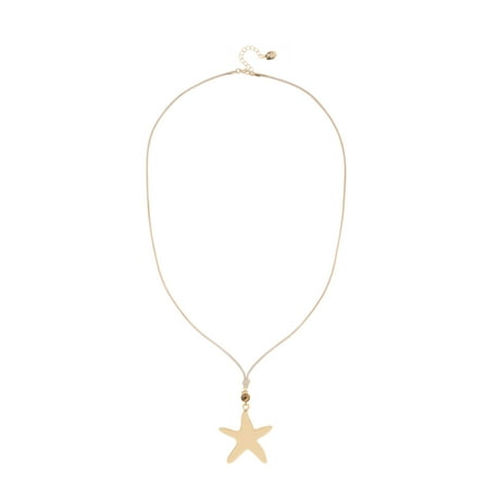 Time and Tru Starfish Pendant Necklace with Corded Design and Golden Details